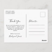 Elegante Schwarz-Weiß-Moderne Hochzeit Vielen Dank Postkarte (Rückseite)