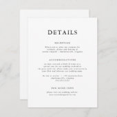 Elegante Schwarz & Weiß Moderne Klassik Begleitkarte (Vorne/Hinten)