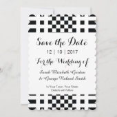 Elegante Schwarz-Weiß-Moderne Save The Date (Vorderseite)