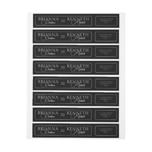 Elegante Schwarz-Weiß-Moderne und Script-Hochzeit (Bogen)