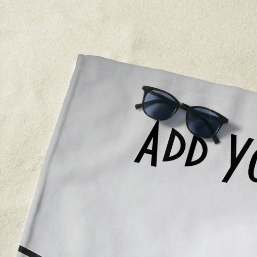 Elegante Schwarz-Weiß-Mohn-Blume Strandtuch (Beispiel)