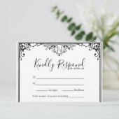 Elegante Schwarz-Weiß-Monogramm-Hochzeit (Stehend Vorderseite)