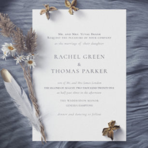 Elegante Schwarz-Weiß-Monogramm-Hochzeit Einladung