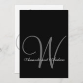 Elegante Schwarz-Weiß-Monogramm-Hochzeit Einladung
