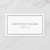 Elegante Schwarz-Weiß-Monogramm-Minimalistische Ho Platzkarte (Vorderseite)