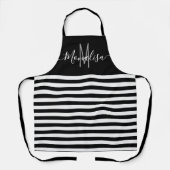 elegante Schwarz-Weiß-Monogramm Schürze (Vorderseite)