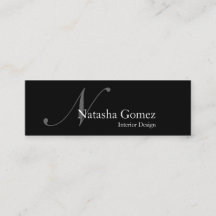 Elegante Schwarz-Weiß-Monogramm-Visitenkarte