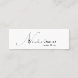 Elegante Schwarz-Weiß-Monogramm-Visitenkarte Mini Visitenkarte