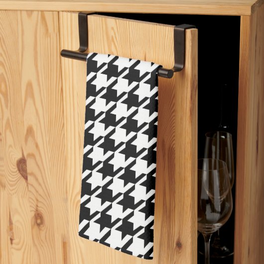 Elegante Schwarz-Weiß-Muster Küchentücher (Drittel gefaltet)