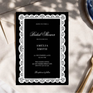 Elegante Schwarz-Weiß-Old-Money-Script-Junggeselli Einladung