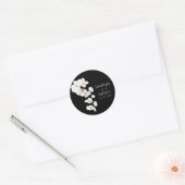 Elegante Schwarz-Weiß-Orchideenhochzeit Runder Aufkleber (Umschlag)