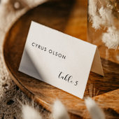 Elegante Schwarz-Weiß-Place-Namenskarte Tischnummer