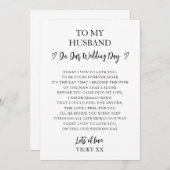 Elegante Schwarz-Weiß-Poem-Karte für mein Groom Einladung (Vorne/Hinten)