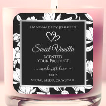 Elegante Schwarz-Weiß-Produktkennzeichnungen