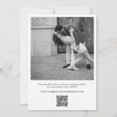 Elegante Schwarz-Weiß-QR-Code-Moderne Hochzeit Einladung (Rückseite)