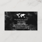 elegante Schwarz-Weiß-Reise-Agent Weltkarte Visitenkarte (Rückseite)