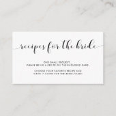 Elegante Schwarz-Weiß-Rezeptionskarte Begleitkarte (Vorderseite)