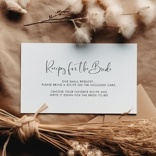 Elegante Schwarz-Weiß-Rezeptionskarte Begleitkarte