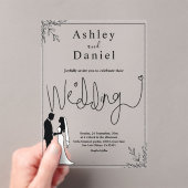 Elegante Schwarz-Weiß-Romantik Acryleinladungen (Insitu (Handheld))
