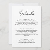 Elegante Schwarz-Weiß-Romantik Einladung (Rückseite)