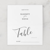 Elegante Schwarz-Weiß-RSVP-Karten Platzkarte (Außenseite Aufgefaltet)