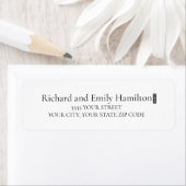 Elegante Schwarz-Weiß-Rücksendeadresse (Insitu)