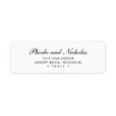 Elegante Schwarz-Weiß-Rücksendeadresse Hochzeit (Vorne)