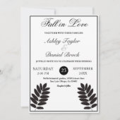 Elegante Schwarz-Weiß-Rustikale Boho-Hochzeit im H Einladung (Vorderseite)