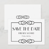 Elegante Schwarz-Weiß-Save the Date-Karte Save The Date (Vorne/Hinten)