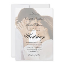 Elegante Schwarz-Weiß-Schrift 2 Foto-Hochzeit