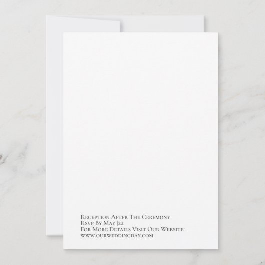 Elegante Schwarz-Weiß-Schrift-Kalligraphie Einladung (Rückseite)