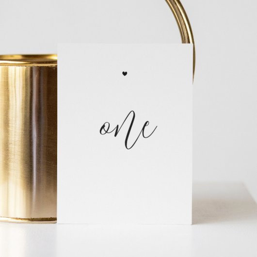 Elegante Schwarz-Weiß-Schriftzeichen Tischnummer