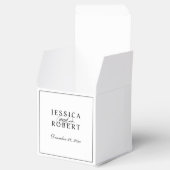 Elegante Schwarz-Weiß-Script-Hochzeit Geschenkschachtel (Geöffnet)