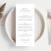 Elegante Schwarz-Weiß-Script-Hochzeit Menükarte