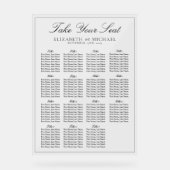 Elegante Schwarz-Weiß-Script-Hochzeitssitze Acrylschild (Vorderseite)