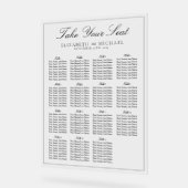 Elegante Schwarz-Weiß-Script-Hochzeitssitze Acrylschild (Winkel)