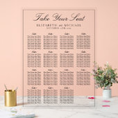 Elegante Schwarz-Weiß-Script-Hochzeitssitze Acrylschild (Hochzeit)