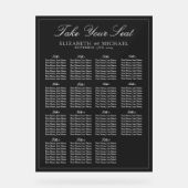 Elegante Schwarz-Weiß-Script-Hochzeitssitze Acrylschild (Vorderseite)