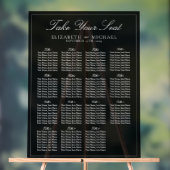 Elegante Schwarz-Weiß-Script-Hochzeitssitze Acrylschild (Neutral)