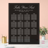 Elegante Schwarz-Weiß-Script-Hochzeitssitze Acrylschild (Hochzeit)