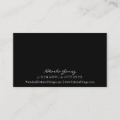 Elegante Schwarz-Weiß-Script-Schriftart-Visitenkar Visitenkarte (Rückseite)