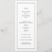 Elegante Schwarz-Weiß-Script-Typografie Hochzeit Programm (Vorderseite)