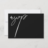 Elegante Schwarz-Weiß-Script-Typografie-Hochzeit RSVP Karte (Rückseite)