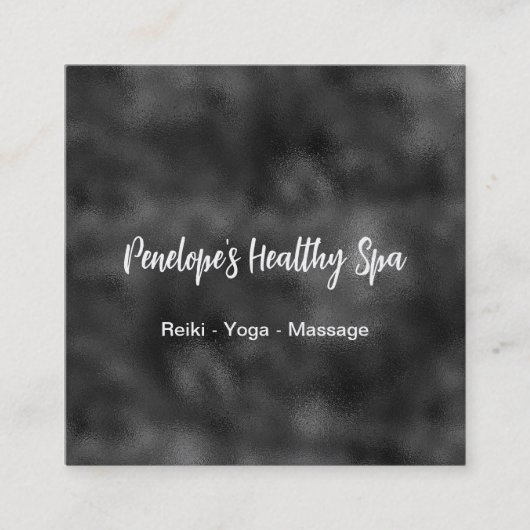 Elegante Schwarz-Weiß-Square-Visitenkarte Quadratische Visitenkarte (Vorderseite)