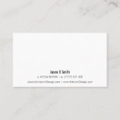 Elegante Schwarz-Weiß-Square-Visitenkarte Visitenkarte (Rückseite)