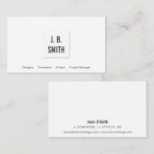 Elegante Schwarz-Weiß-Square-Visitenkarte Visitenkarte (Vorne/Hinten)