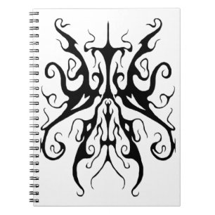 Elegante Schwarz-Weiß-Stammesmaske Abstract Notizblock
