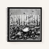 ELEGANTE SCHWARZ-WEISS STONE MUSCHEL STRAND NATURF NOTIZBLOCK (Vorderseite)