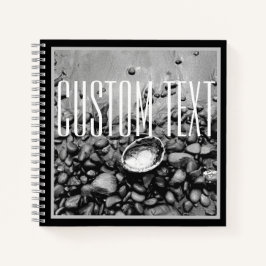 ELEGANTE SCHWARZ-WEISS STONE MUSCHEL STRAND NATURF NOTIZBLOCK