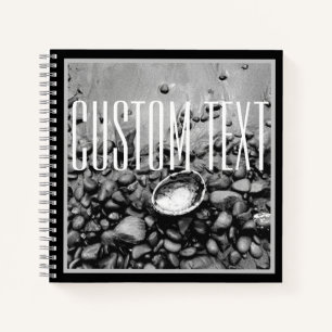 ELEGANTE SCHWARZ-WEISS STONE MUSCHEL STRAND NATURF NOTIZBLOCK